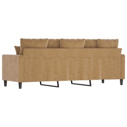 Canapé à 3 places Marron 180 cm Velours 