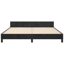 Cadre de lit sans matelas noir velours 