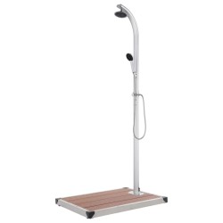 Douche de jardin avec base marron 220 cm Aluminium 