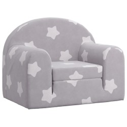 Canapé-lit pour enfants gris clair avec étoiles peluche douce 