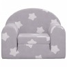 Canapé-lit pour enfants gris clair avec étoiles peluche douce 