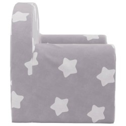 Canapé-lit pour enfants gris clair avec étoiles peluche douce 