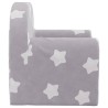 Canapé-lit pour enfants gris clair avec étoiles peluche douce 