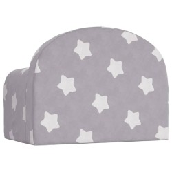 Canapé-lit pour enfants gris clair avec étoiles peluche douce 