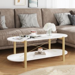 Table basse Blanc 110x48x40 cm Bois d'ingénierie 