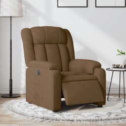 Fauteuil inclinable électrique Marron Tissu 