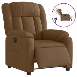 Fauteuil inclinable électrique Marron Tissu 