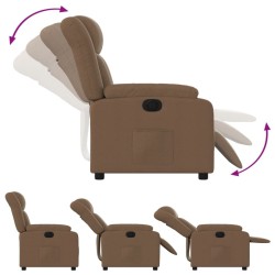 Fauteuil inclinable électrique Marron Tissu 