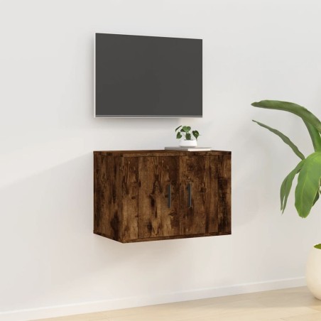 Meuble TV mural Chêne fumé 57x34,5x40 cm 