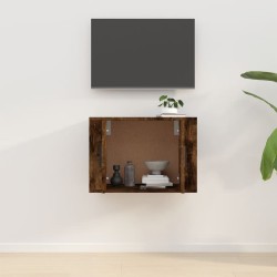 Meuble TV mural Chêne fumé 57x34,5x40 cm 