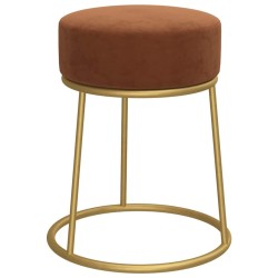 Tabouret rond Marron Velours 