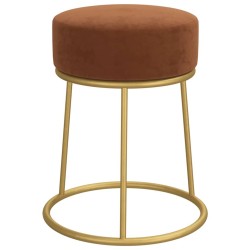 Tabouret rond Marron Velours 