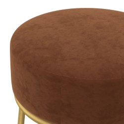 Tabouret rond Marron Velours 