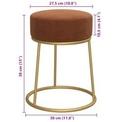 Tabouret rond Marron Velours 