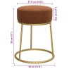 Tabouret rond Marron Velours 