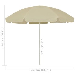 Parasol de plage jaune sable 300 cm 