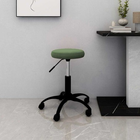 Chaise de bureau pivotante vert foncé velours 