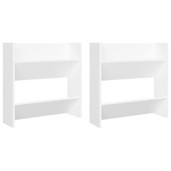 Armoires à chaussures murales 2 pcs Blanc 60x18x60 cm Aggloméré 