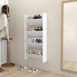 Armoires à chaussures murales 2 pcs Blanc 60x18x60 cm Aggloméré 