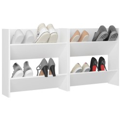 Armoires à chaussures murales 2 pcs Blanc 60x18x60 cm Aggloméré 