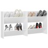 Armoires à chaussures murales 2 pcs Blanc 60x18x60 cm Aggloméré 