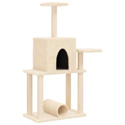 Arbre à chat avec griffoirs en sisal crème 122 cm 