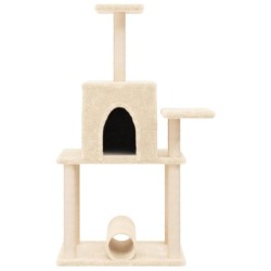 Arbre à chat avec griffoirs en sisal crème 122 cm 