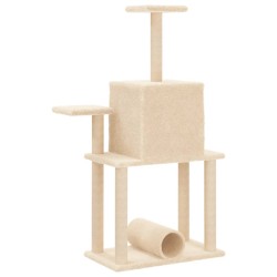 Arbre à chat avec griffoirs en sisal crème 122 cm 