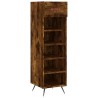 Meuble à chaussures chêne fumé 30x35x105 cm bois d'ingénierie 