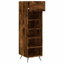 Meuble à chaussures chêne fumé 30x35x105 cm bois d'ingénierie 