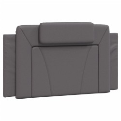 Coussin de tête de lit gris 100 cm similicuir 