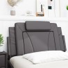 Coussin de tête de lit gris 100 cm similicuir 