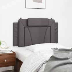 Coussin de tête de lit gris 100 cm similicuir 