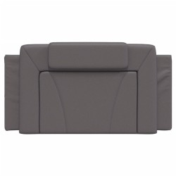 Coussin de tête de lit gris 100 cm similicuir 