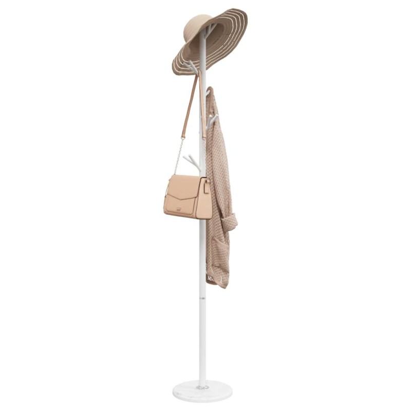 Porte-manteau blanc 175 cm fer enduit de poudre 