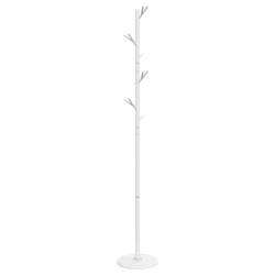 Porte-manteau blanc 175 cm fer enduit de poudre 