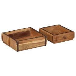 Ensemble de Plateaux 2 Pièces en Bois Massif Recyclé 