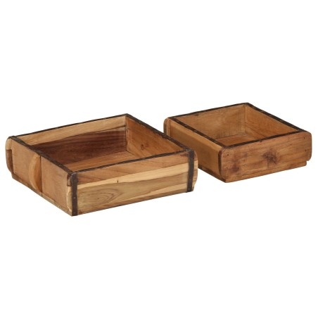 Ensemble de Plateaux 2 Pièces en Bois Massif Recyclé 