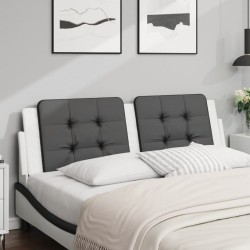 Coussin de tête de lit noir et blanc 160 cm similicuir 