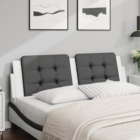 Coussin de tête de lit noir et blanc 160 cm similicuir 