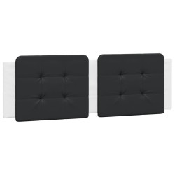 Coussin de tête de lit noir et blanc 160 cm similicuir 