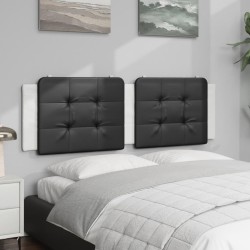 Coussin de tête de lit noir et blanc 160 cm similicuir 