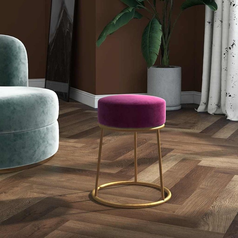 Tabouret rond Violet Velours Tabouret rond Violet Velours