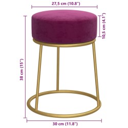 Tabouret rond Violet Velours 
