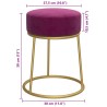 Tabouret rond Violet Velours 