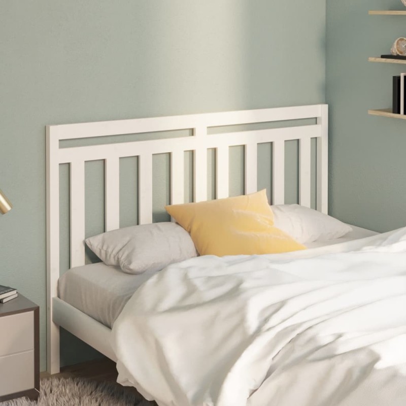 Tête de lit Blanc 126x4x100 cm Bois massif de pin Tête de lit Blanc 126x4x100 cm Bois massif de pin