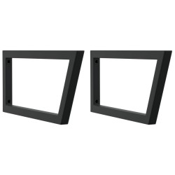 Supports d'étagères pour lavabo 2 pcs noir trapèze acier 