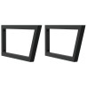 Supports d'étagères pour lavabo 2 pcs noir trapèze acier 