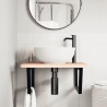 Supports d'étagères pour lavabo 2 pcs noir trapèze acier 