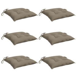 Coussins de chaise lot de 6 taupe 40x40x7 cm tissu oxford 